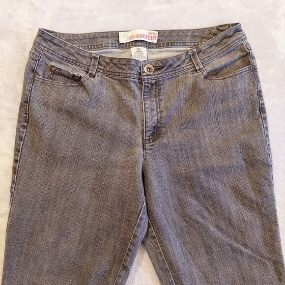 Faded Glory Stretch Bootcut Missy Petite Jeans Gray Size Missy 12 average 34x29 - Picture 9 of 16